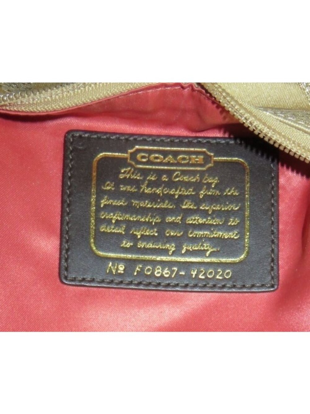 Coach 2008 Cursive Creed Shimmer Gold Studs Swingpack Crossbody Limited Edition - Picture 11 of 13